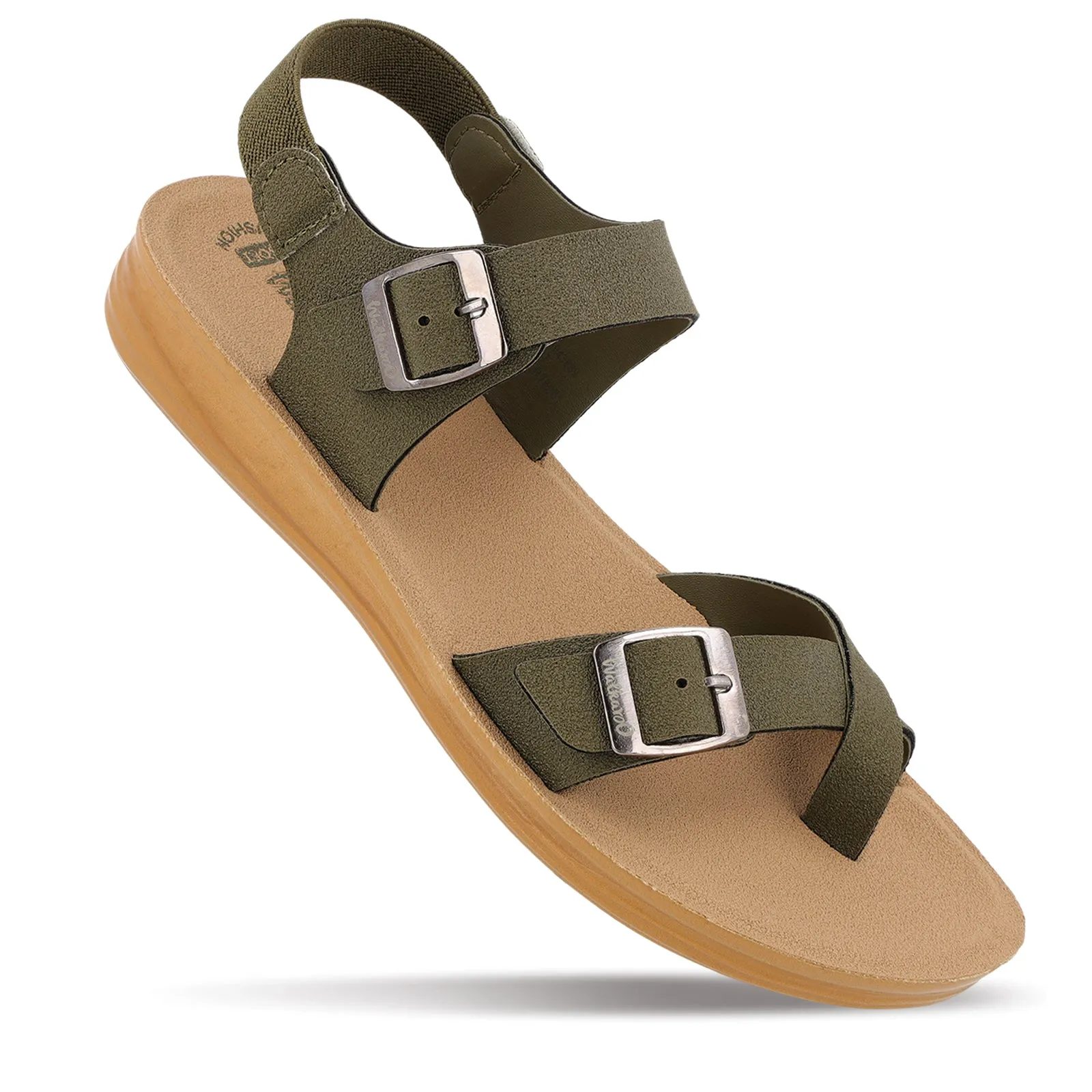 Women's Daily Wear Sandals  - WLR78001 Green Beige