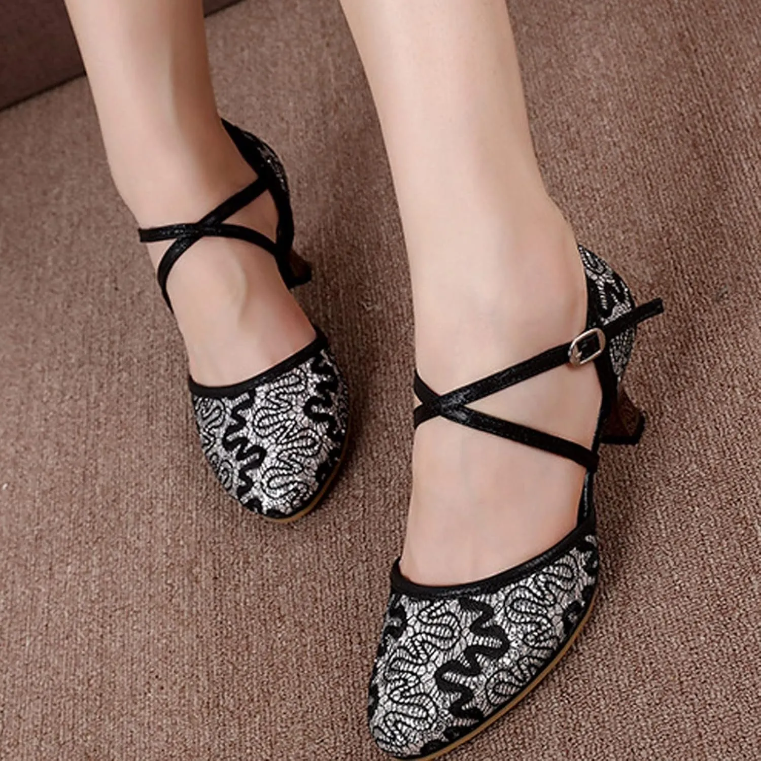 Women's Dance Sandals Color Fashion Sequins Prom Ballroom Latin Dance Shoes Sandals Sports Women Sandals