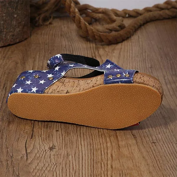 Women's Fish Mouth Velcro Thick Sole Roman Sandals 09713668C