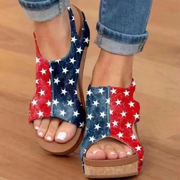 Women's Fish Mouth Velcro Thick Sole Roman Sandals 09713668C