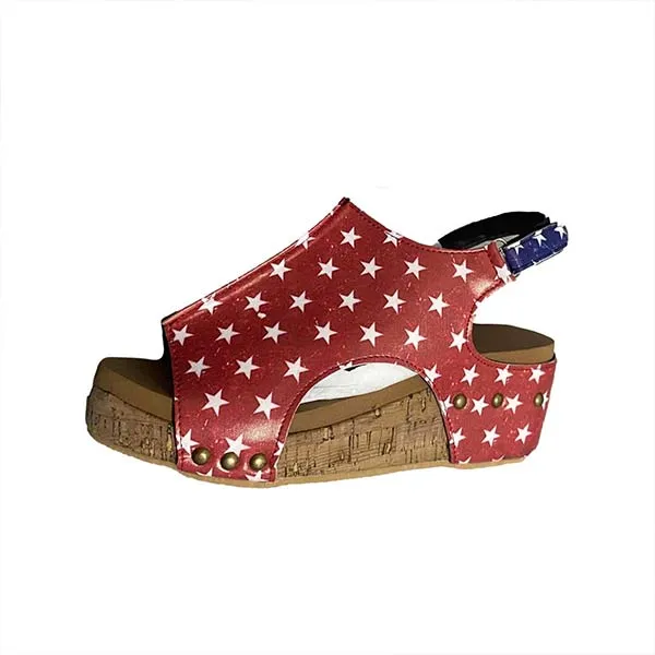 Women's Fish Mouth Velcro Thick Sole Roman Sandals 09713668C