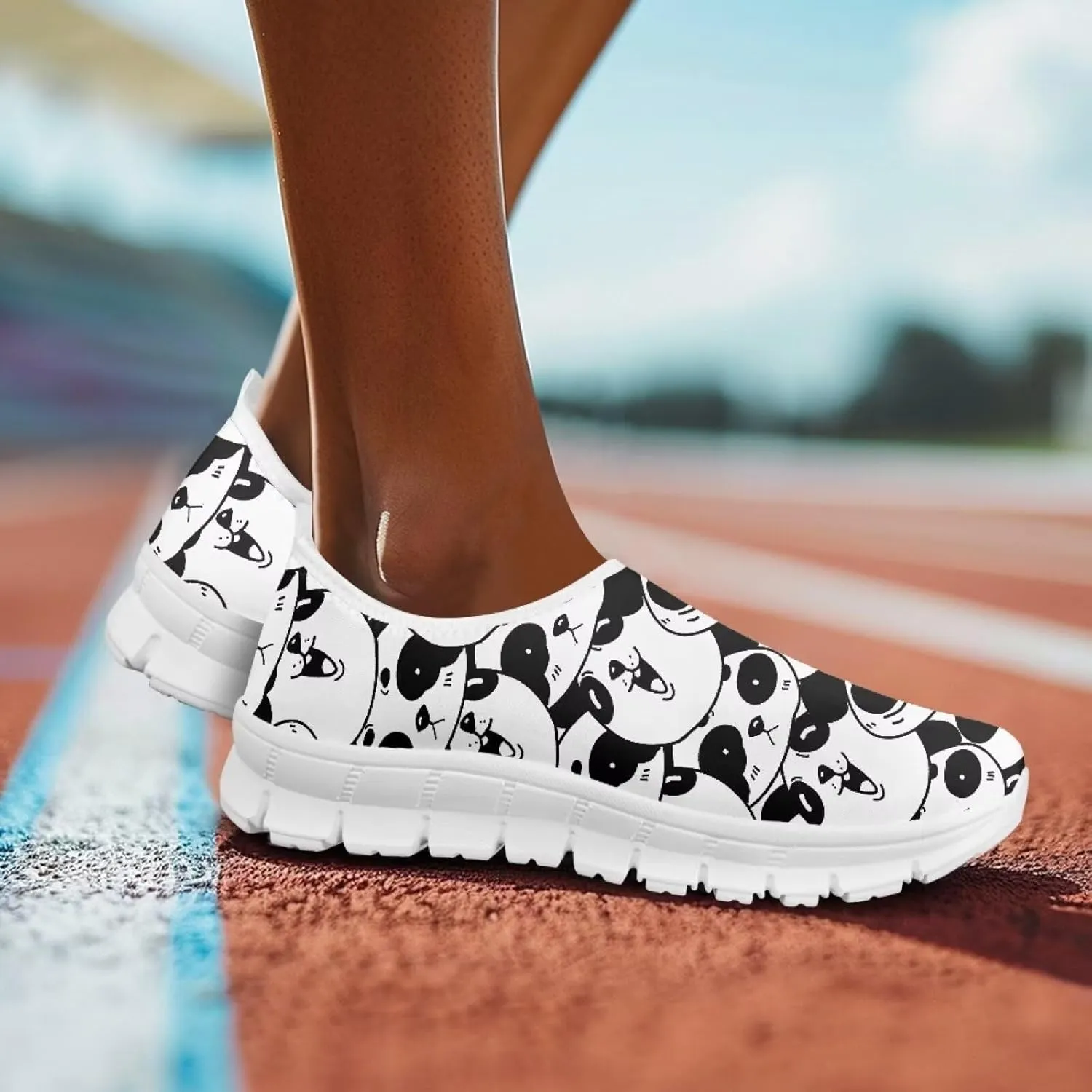 Women's Slip-on Sneakers Low Cut Casual Walking Shoes Loafers Animal Pattern Comfort Soft Sports Running Flat Shoes