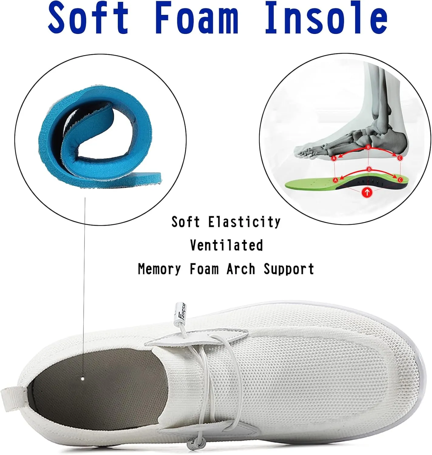 Women's Slip-on Walking Shoes Mesh Breathe Air Cushion Sock Sneakers for Women Ladys Fashion Platform Lightweight Loafers Non-Slip Nursing Work Shoe
