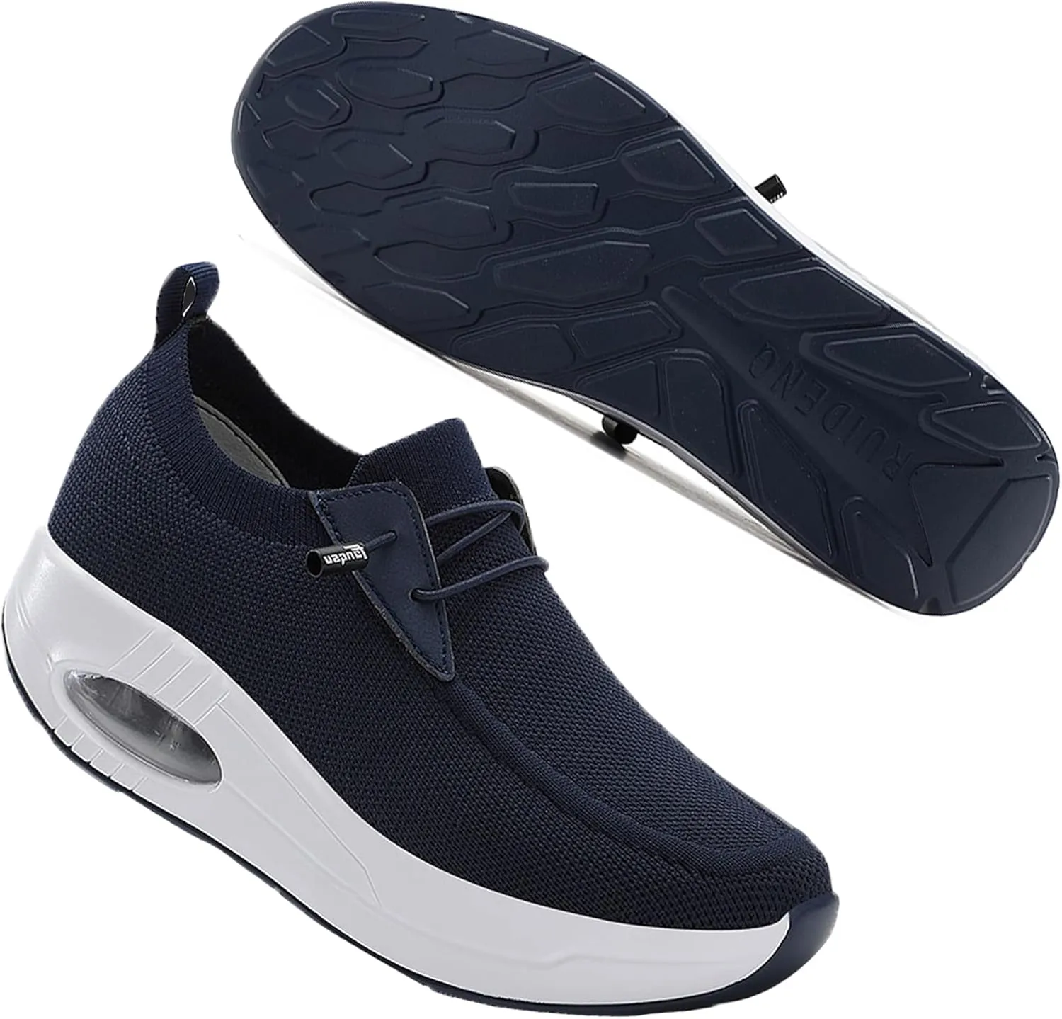 Women's Slip-on Walking Shoes Mesh Breathe Air Cushion Sock Sneakers for Women Ladys Fashion Platform Lightweight Loafers Non-Slip Nursing Work Shoe